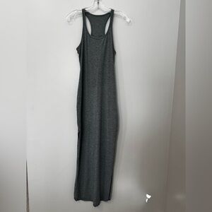 Lululemon women’s gray racer back bodycon maxi slit dress XS